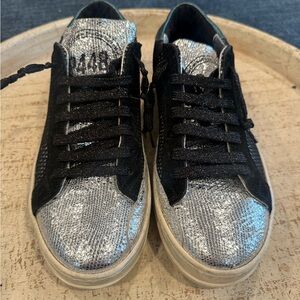 NEW P448 Glitter Mesh & Suede Multi Glitter/Silver eu39